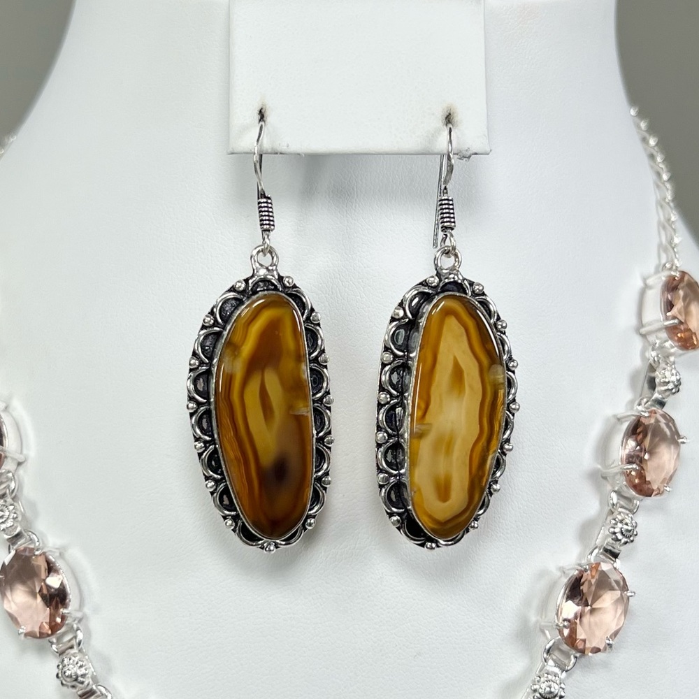 Solar Add on Item - Brown Solar Quartz 925 Gemstone Earrings